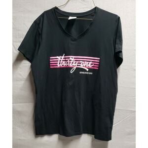 Thirty One Consultant Shirt Womens XL Black Short Sleeve V-Neck